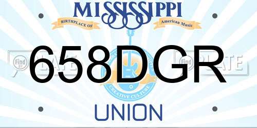 658DGR Mississippi License Plate