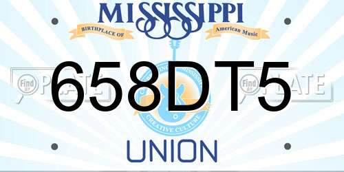 658DT5 Mississippi License Plate