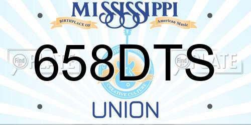 658DTS Mississippi License Plate