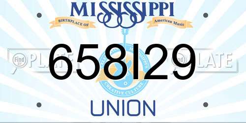 658I29 Mississippi License Plate