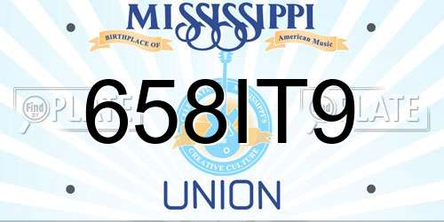 658IT9 Mississippi License Plate