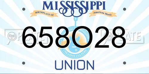 658O28 Mississippi License Plate