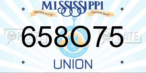 658O75 Mississippi License Plate