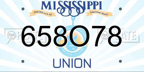 658O78 Mississippi License Plate