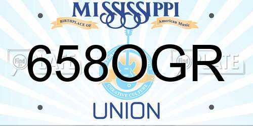 658OGR Mississippi License Plate