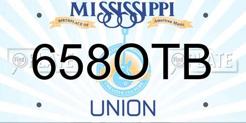 658OTB Mississippi License Plate