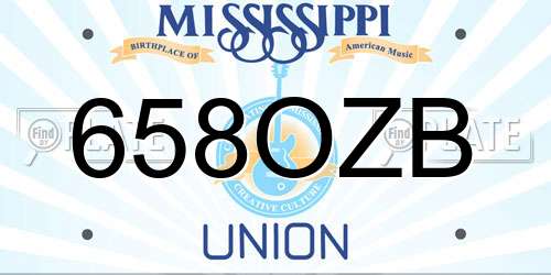 658OZB Mississippi License Plate