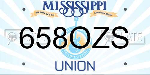 658OZS Mississippi License Plate
