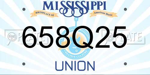 658Q25 Mississippi License Plate
