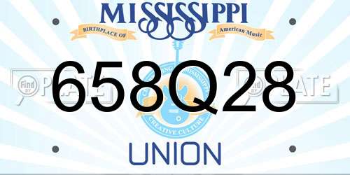 658Q28 Mississippi License Plate