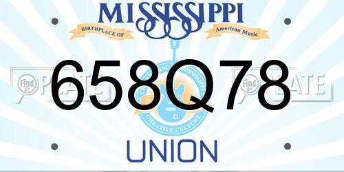 658Q78 Mississippi License Plate
