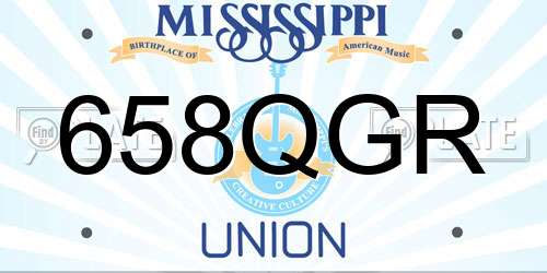 658QGR Mississippi License Plate