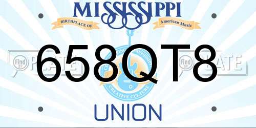 658QT8 Mississippi License Plate