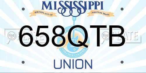 658QTB Mississippi License Plate