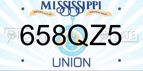 658QZ5 Mississippi License Plate