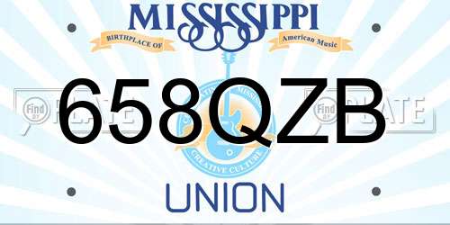 658QZB Mississippi License Plate