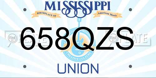 658QZS Mississippi License Plate