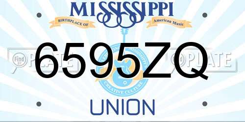 6595ZQ Mississippi License Plate