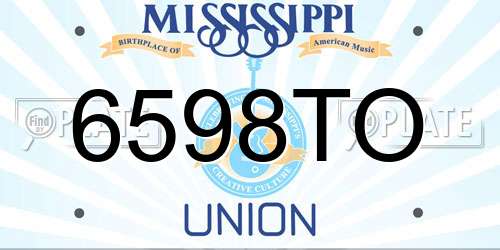 6598TO Mississippi License Plate