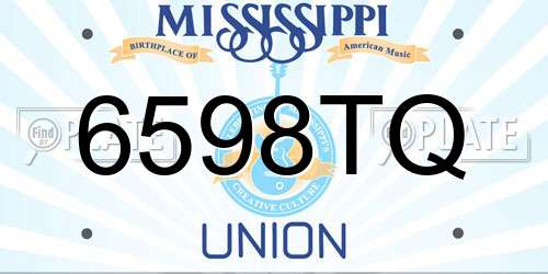 6598TQ Mississippi License Plate