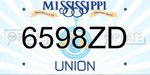 6598ZD Mississippi License Plate