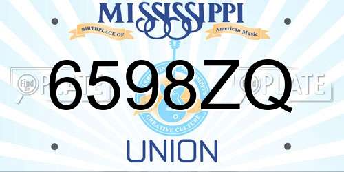 6598ZQ Mississippi License Plate