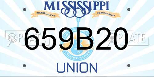 659B20 Mississippi License Plate