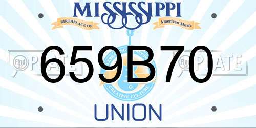 659B70 Mississippi License Plate