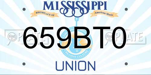 659BT0 Mississippi License Plate