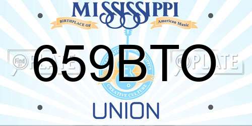 659BTO Mississippi License Plate