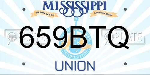 659BTQ Mississippi License Plate