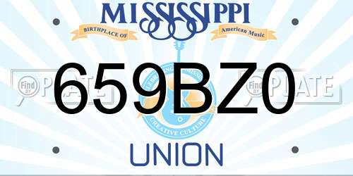 659BZ0 Mississippi License Plate