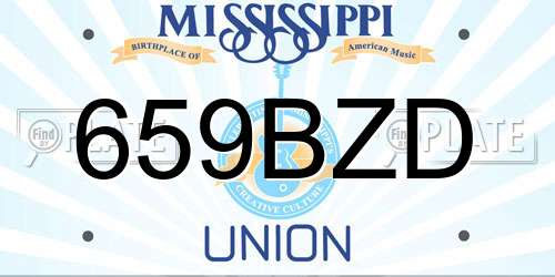 659BZD Mississippi License Plate