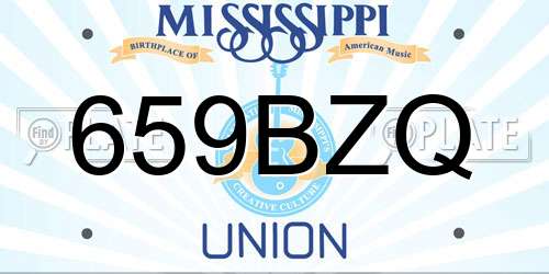 659BZQ Mississippi License Plate