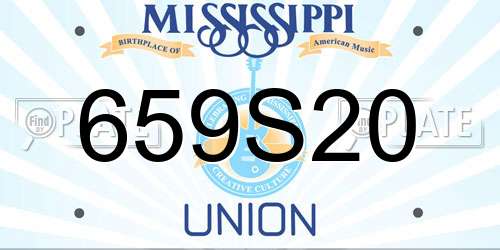 659S20 Mississippi License Plate