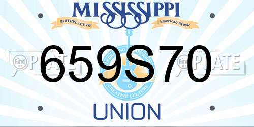 659S70 Mississippi License Plate