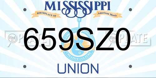 659SZ0 Mississippi License Plate