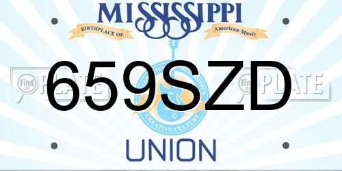 659SZD Mississippi License Plate