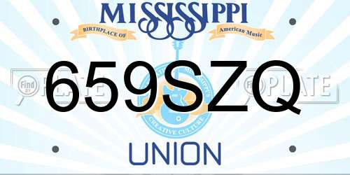 659SZQ Mississippi License Plate