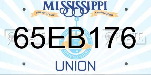 65EB176 Mississippi License Plate