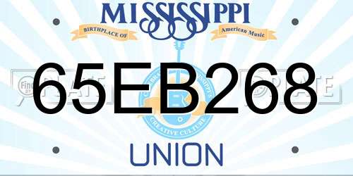 65EB268 Mississippi License Plate