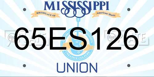 65ES126 Mississippi License Plate