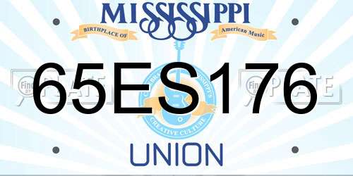 65ES176 Mississippi License Plate