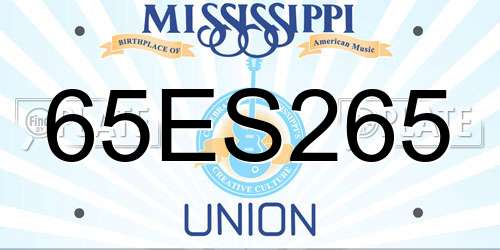 65ES265 Mississippi License Plate