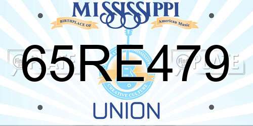 65RE479 Mississippi License Plate