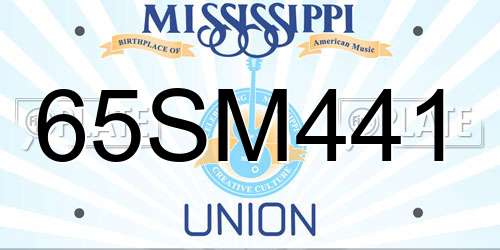 65SM441 Mississippi License Plate