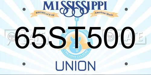 65ST500 Mississippi License Plate