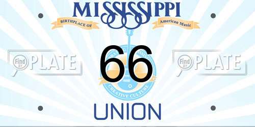 66 Mississippi License Plate