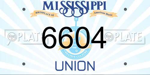 6604 Mississippi License Plate