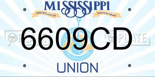 6609CD Mississippi License Plate